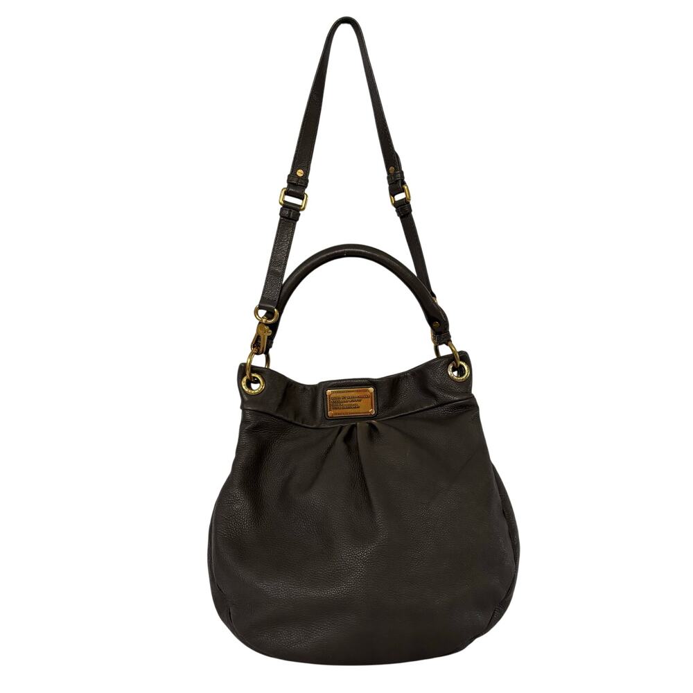 Marc by Marc Jacobs Classic Q Hillier Hobo Bag Gray Leather Crossbody Y2K